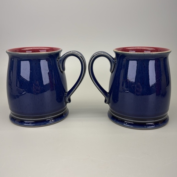 Denby England Cobalt Blue Pottery Mugs - Picture 3 of 8